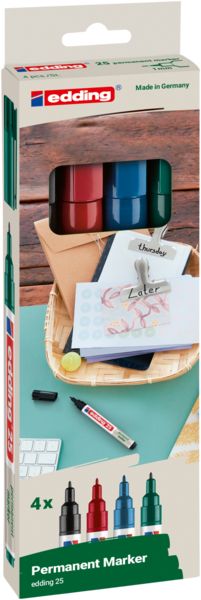 Produktbild: Edding Permanentmarker EcoLine 25, 4er Set