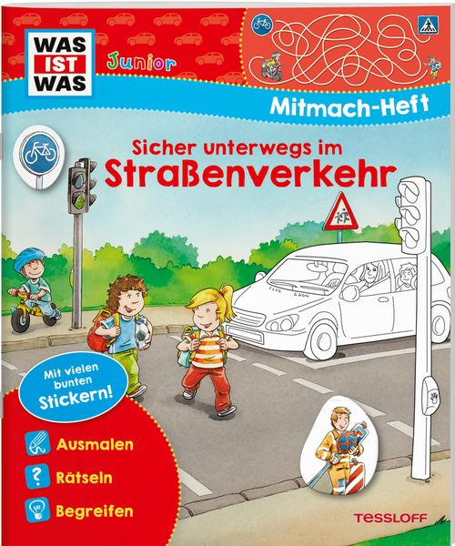 Produktbild: WAS IST WAS Junior Mitmach-Heft Sicher unterwegs im Straßenverkehr