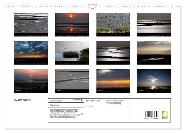 Produktbild: Wattenmeer (Wandkalender 2026 DIN A3 quer), CALVENDO Monatskalender