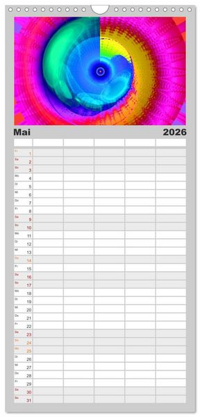 Produktbild: Familienplaner 2026 - Energie-Spiralen mit 5 Spalten (Wandkalender, 21 x 45 cm) CALVENDO