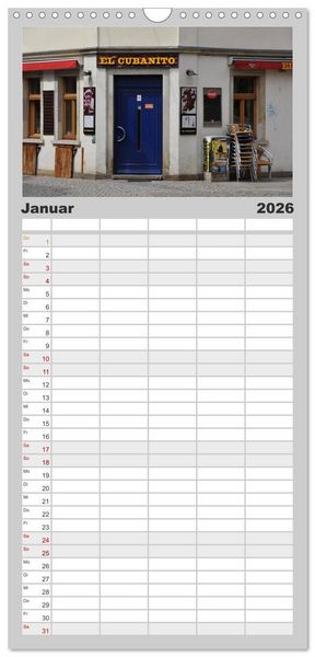 Produktbild: Familienplaner 2026 - Dresdens Neustadt mit 5 Spalten (Wandkalender, 21 x 45 cm) CALVENDO