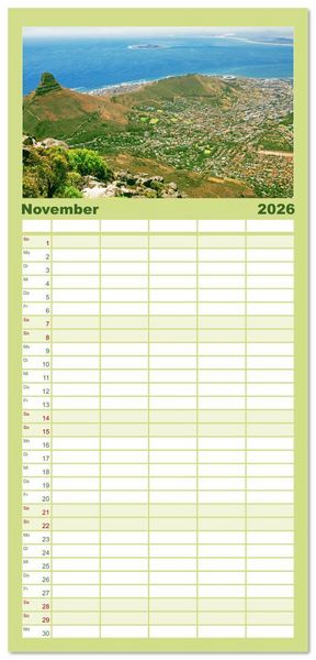 Produktbild: Familienplaner 2026 - Kapstadt: Leben unterm Tafelberg mit 5 Spalten (Wandkalender, 21 x 45 cm) CALVENDO