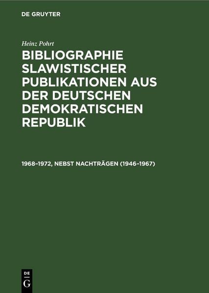 Produktbild: 1968&ndash;1972, nebst Nachtr&auml;gen (1946&ndash;1967)