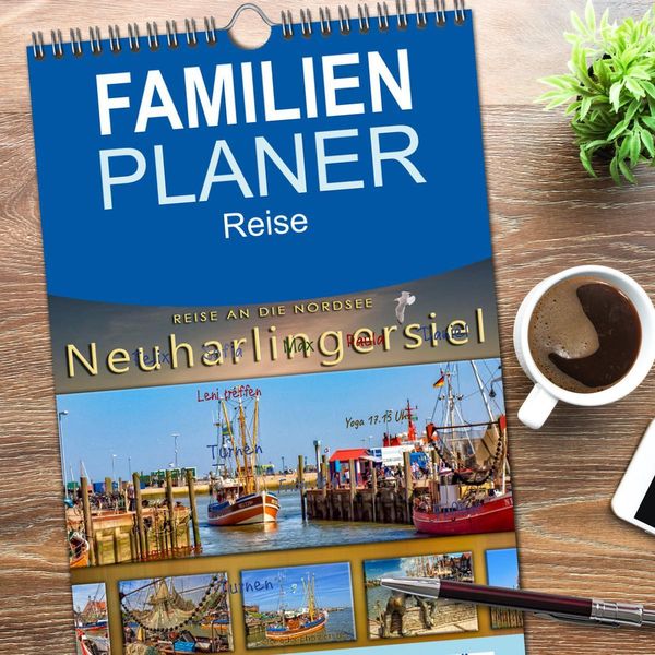 Produktbild: Familienplaner 2026 - Reise an die Nordsee - Neuharlingersiel mit 5 Spalten (Wandkalender, 21 x 45 cm) CALVENDO