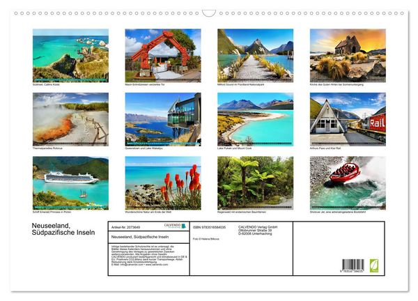 Produktbild: Neuseeland, S&uuml;dpazifische Inseln (Wandkalender 2026 DIN A2 quer), CALVENDO Monatskalender