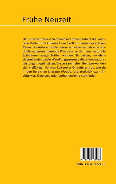Produktbild: Kulturelle Orientierung um 1700