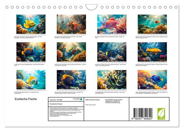 Produktbild: Exotische Fische (Wandkalender 2026 DIN A4 quer), CALVENDO Monatskalender