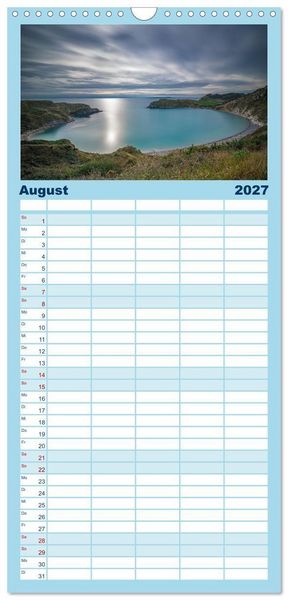 Produktbild: Familienplaner 2027 - Rundreise: Dorset in sieben Tagen mit 5 Spalten (Wandkalender, 21 x 45 cm) CALVENDO