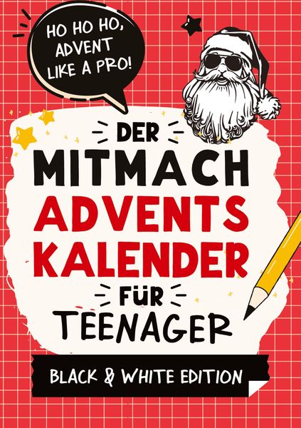 Produktbild: Der Mitmach-Adventskalender f&uuml;r Teenager M&auml;dchen & Jungs Black & White Edition