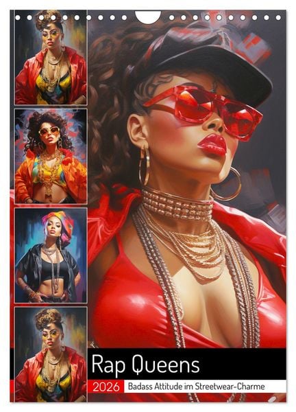Produktbild: Rap Queens. Badass Attitude im Streetwear-Charme (Wandkalender 2026 DIN A4 hoch), CALVENDO Monatskalender