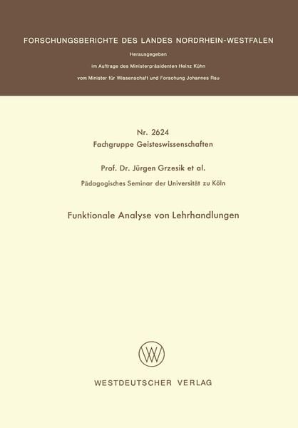 Produktbild: Funktionale Analyse von Lehrhandlungen