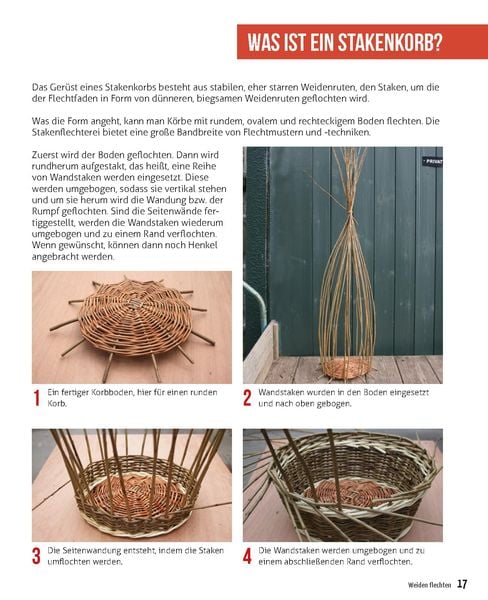 Weidenkörbe flechten Schritt für Schritt