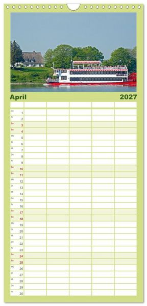 Produktbild: Familienplaner 2027 - Die Schlei - Segelrevier und Naturpark mit 5 Spalten (Wandkalender, 21 x 45 cm) CALVENDO