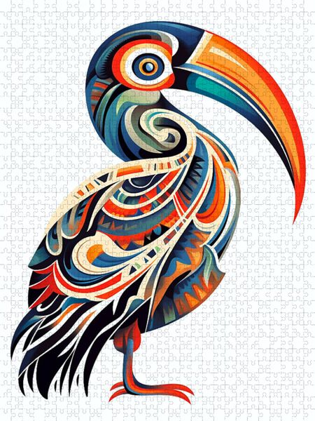 Produktbild: CALVENDO Puzzle Pelikan im Tattoo Design | 2000 Teile Lege-Gr&ouml;&szlig;e 90x67cm Foto-Puzzle f&uuml;r gl&uuml;ckliche Stunden
