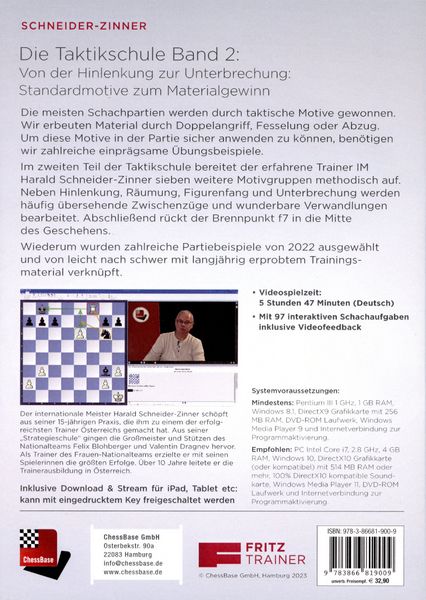 Produktbild: Die Taktikschule Band 2 - Schneider-Zinner - Fritztrainer Taktik