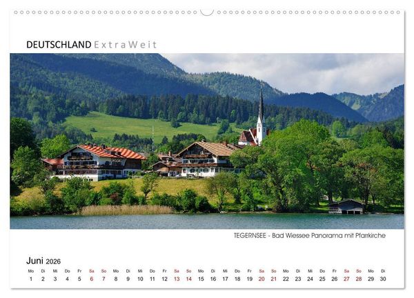 Produktbild: Wei&szlig;blaue Impressionen vom Tegernsee (hochwertiger Premium Wandkalender 2026 DIN A2 quer), Kunstdruck in Hochglanz