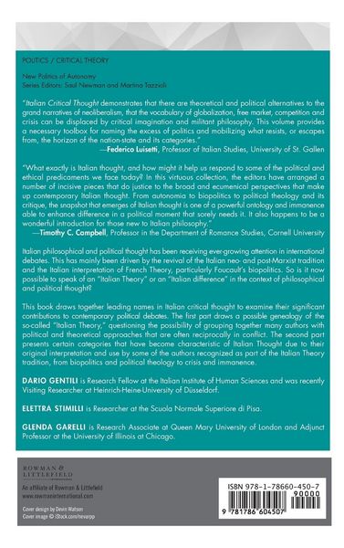 Produktbild: Italian Critical Thought