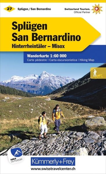 Produktbild: K&uuml;mmerly+Frey Wanderkarte 27 Spl&uuml;gen, San Bernardino 1:60.000