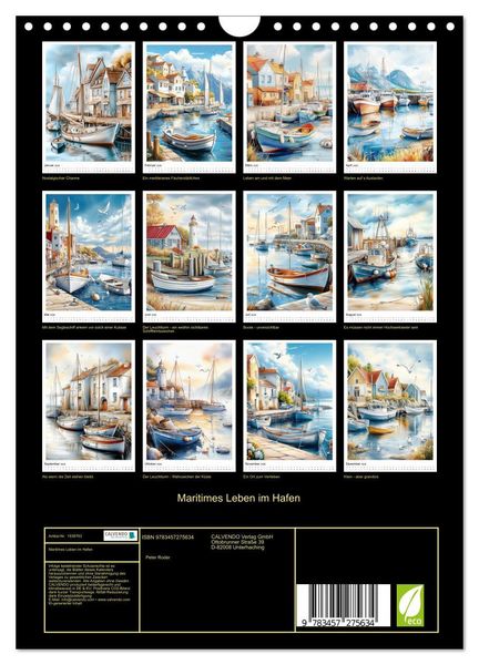 Produktbild: Maritimes Leben im Hafen (Wandkalender 2026 DIN A4 hoch), CALVENDO Monatskalender