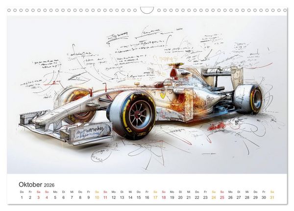 Produktbild: Rennwagen - Design Studien (Wandkalender 2026 DIN A3 quer), CALVENDO Monatskalender