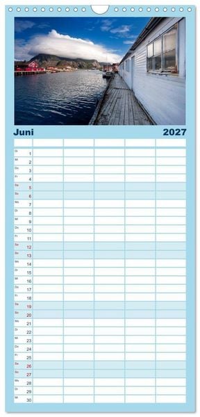 Produktbild: Familienplaner 2027 - Norwegen - Land im Norden mit 5 Spalten (Wandkalender, 21 x 45 cm) CALVENDO