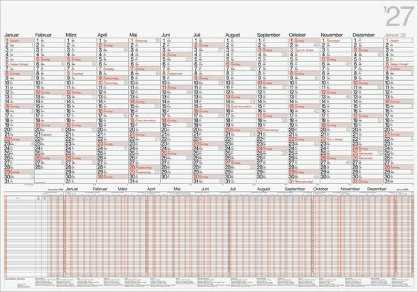 Produktbild: rido/id&eacute; 7033710007 Plakatkalender Mod. Kombi 2027 980&times;685 mm