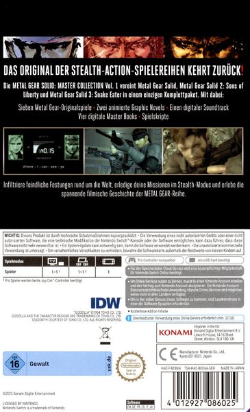 Produktbild: Metal Gear Solid - Master Collection 1