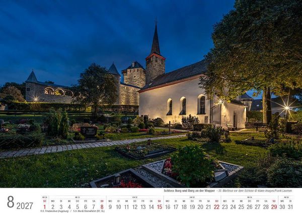 Produktbild: Schloss Burg und Burg an der Wupper 2027 Bildkalender A4 quer, spiralgebunden