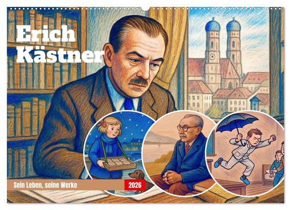Produktbild: Erich K&auml;stner (Wandkalender 2026 DIN A2 quer), CALVENDO Monatskalender