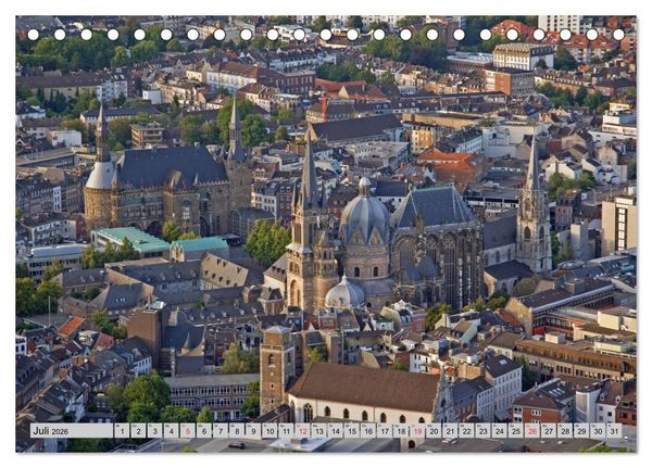 Produktbild: Aachen aus der Luft - Eine Fahrt mit dem Hei&szlig;luftballon (Tischkalender 2026 DIN A5 quer), CALVENDO Monatskalender