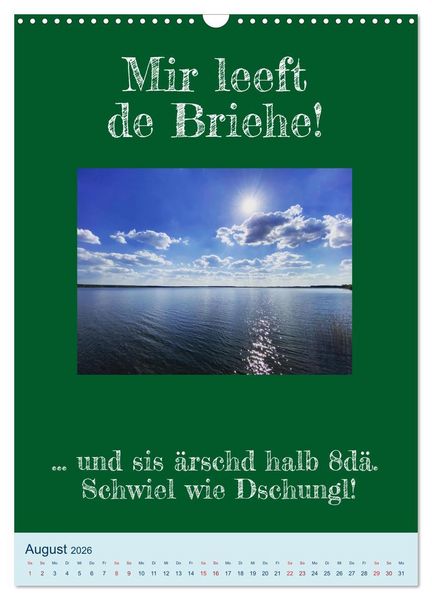 Produktbild: Ningeln&auml;sorum! Mundart und Dialekt Kalender Sachsen (Wandkalender 2026 DIN A3 hoch), CALVENDO Monatskalender