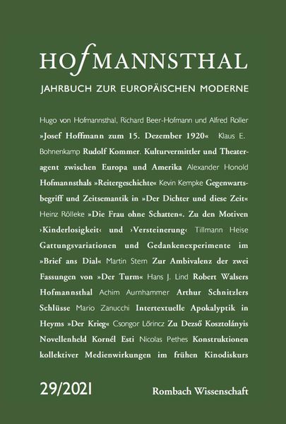 Produktbild: Hofmannsthal - Jahrbuch zur europ&auml;ischen Moderne
