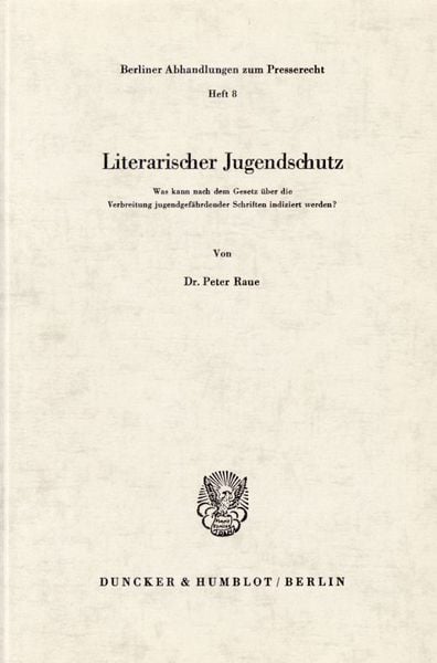 Produktbild: Literarischer Jugendschutz.