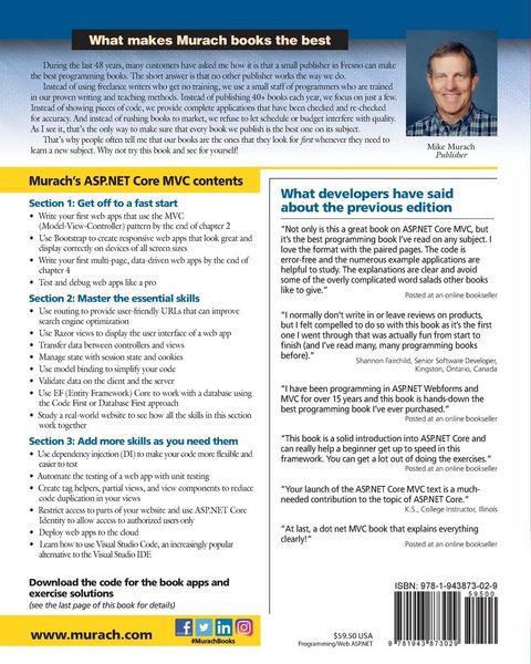 Produktbild: Murach's ASP.NET Core MVC (2nd Edition)
