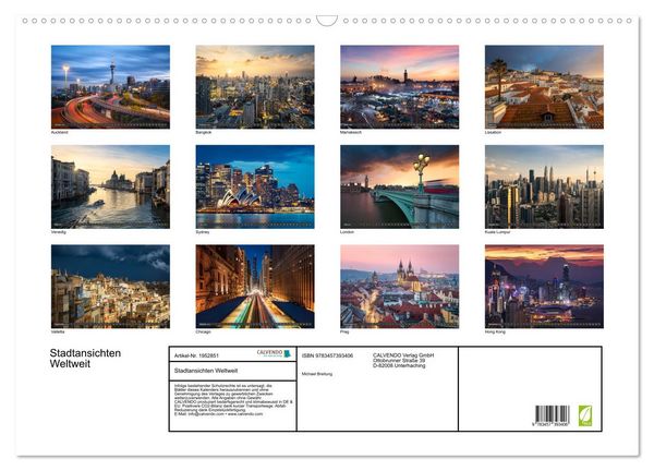 Produktbild: Stadtansichten Weltweit (Wandkalender 2026 DIN A2 quer), CALVENDO Monatskalender