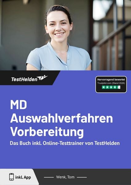 Produktbild: MD Auswahlverfahren Vorbereitung: Das Buch inkl. Online-Testtrainer von TestHelden