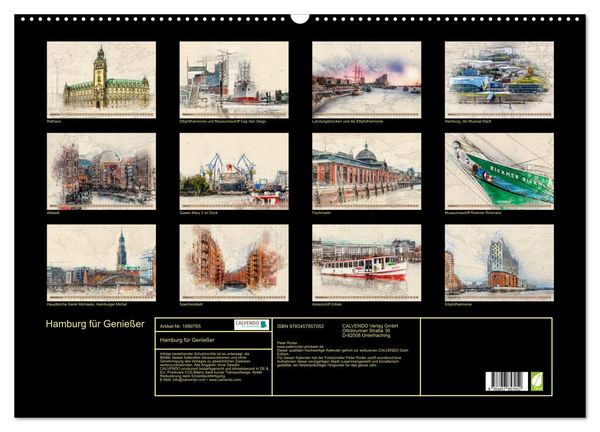 Produktbild: Hamburg f&uuml;r Genie&szlig;er (Wandkalender 2026 DIN A2 quer), CALVENDO Monatskalender