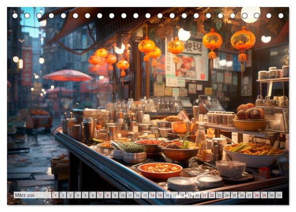 Produktbild: STREET FOOD Genuss International (Tischkalender 2026 DIN A5 quer), CALVENDO Monatskalender