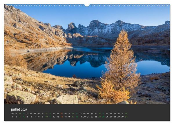 Produktbild: Lacs de montagne. Miroir des cimes (Calendrier mural haut de gamme 2027 DIN A2 vertical), CALVENDO calendrier mensuel