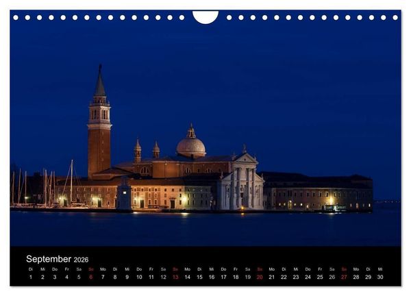 Produktbild: Venedig bei Nacht (Wandkalender 2026 DIN A4 quer), CALVENDO Monatskalender