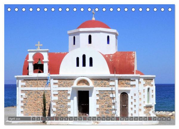 Produktbild: Kreta Pur - Eine Bilderreise f&uuml;r die Sinne (Tischkalender 2026 DIN A5 quer), CALVENDO Monatskalender