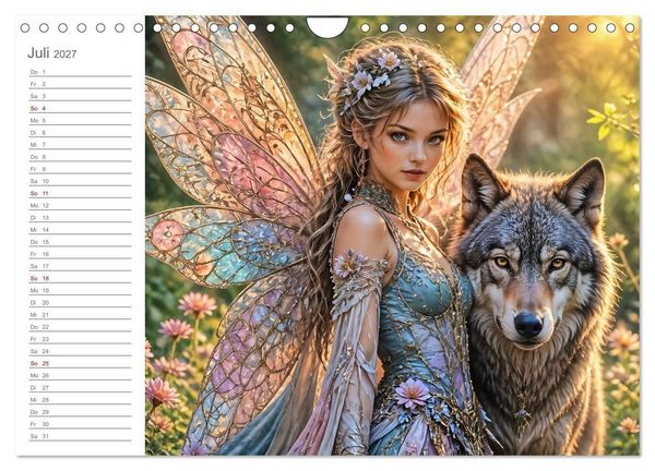 Produktbild: Magische Weggef&auml;hrten - Zw&ouml;lf Feen und ihre tierischen Begleiter (Wandkalender 2027 DIN A4 quer), CALVENDO Monatskalender