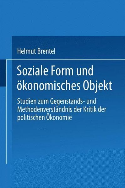 Produktbild: Soziale Form und &ouml;konomisches Objekt
