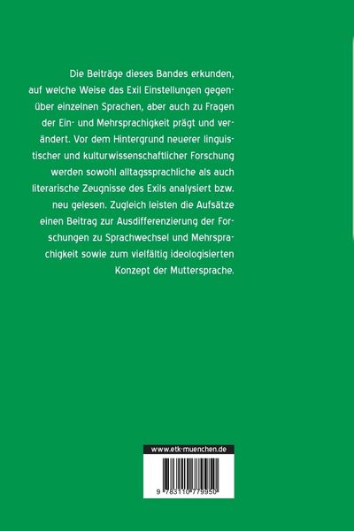 Produktbild: Sprache(n) im Exil
