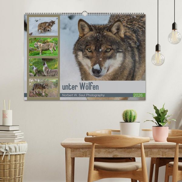 Produktbild: unter W&ouml;lfen (Wandkalender 2026 DIN A2 quer), CALVENDO Monatskalender
