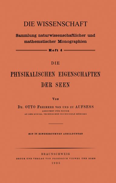 Produktbild: Die Physikalischen Eigenschaften der Seen