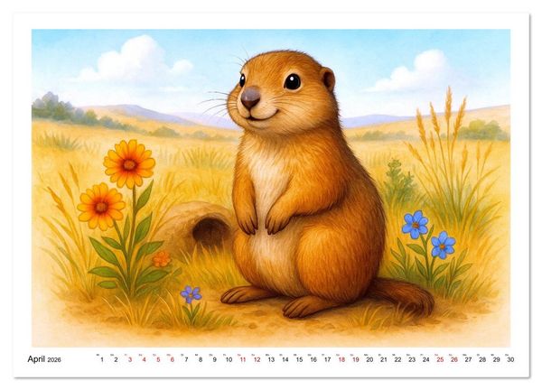 Produktbild: Niedliches Nordamerika (Wandkalender 2026 DIN A4 quer), CALVENDO Monatskalender