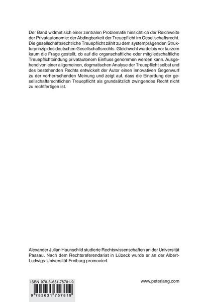 Produktbild: Die Abdingbarkeit der Treuepflicht im Gesellschaftsrecht