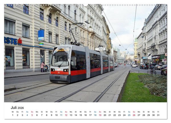 Produktbild: Mit der Bim durch Wien - Die Wiener Stra&szlig;enbahn (Wandkalender 2026 DIN A2 quer), CALVENDO Monatskalender