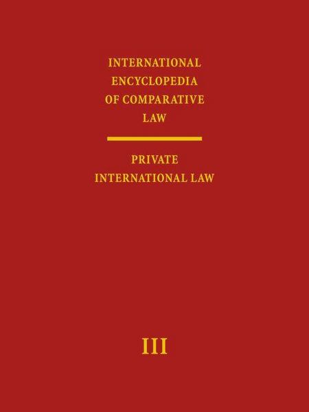 Produktbild: International Encyclopedia of Comparative Law, Volume III (2 Vols)